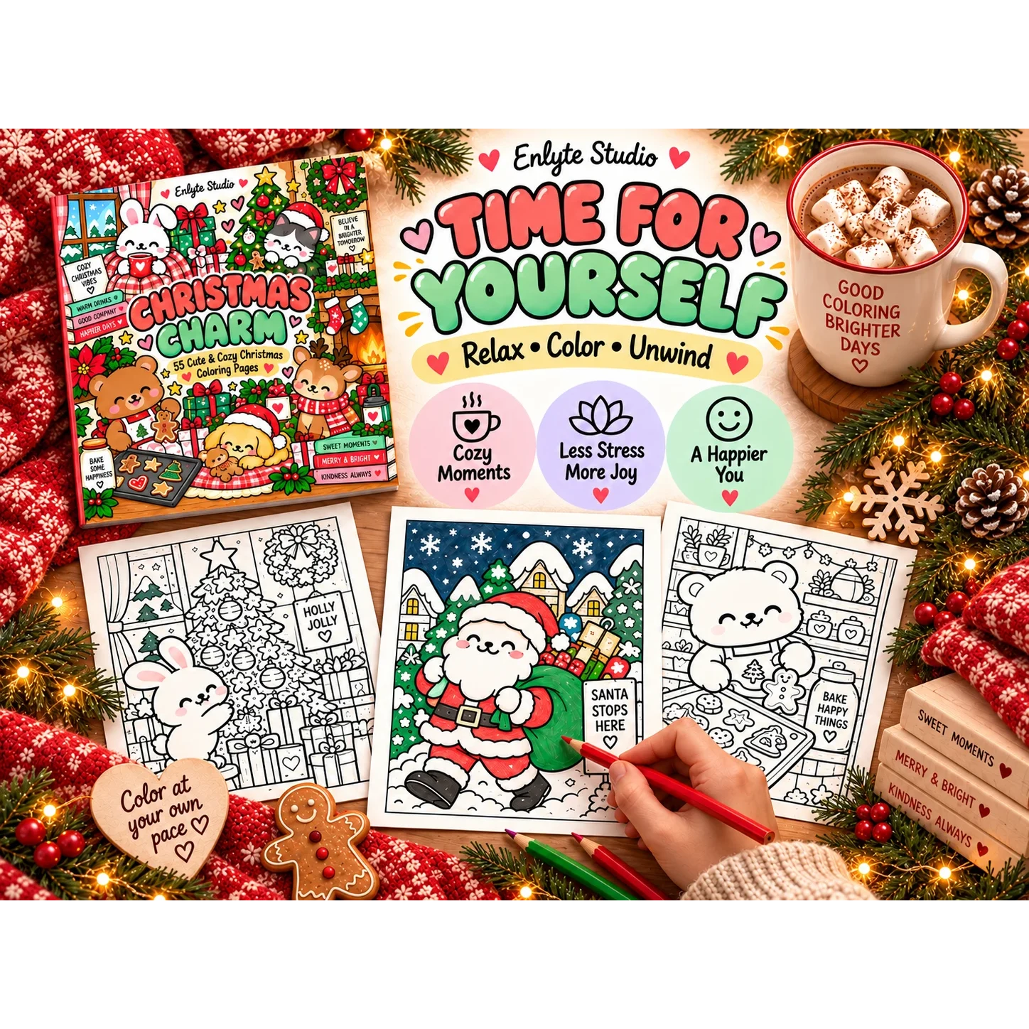 Christmas Charm coloring book festive coloring preview