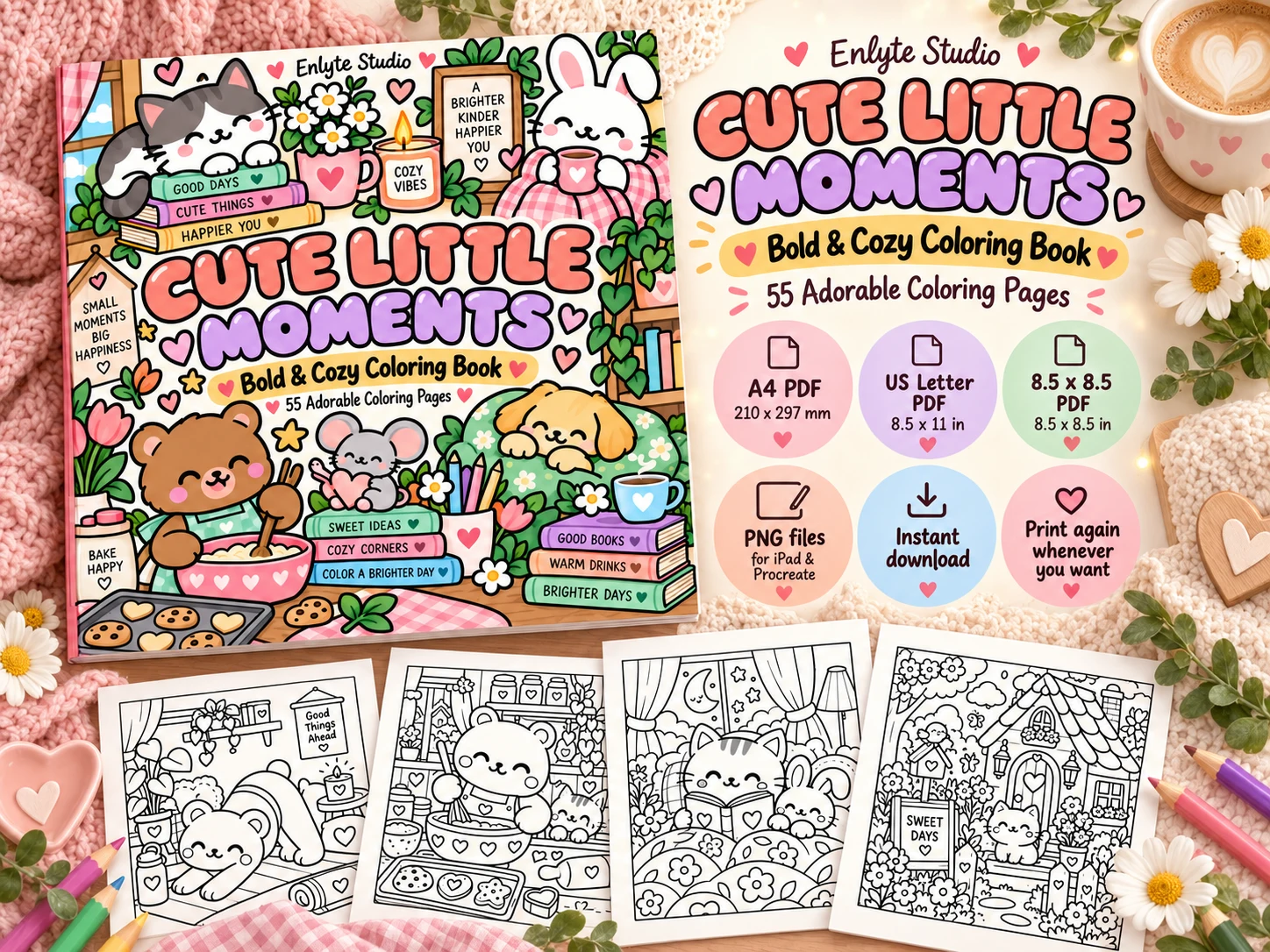 Cute Little Moments Coloring Book