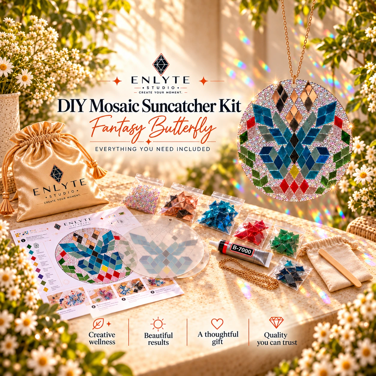 Fantasy Butterfly DIY Mosaic Suncatcher Kit