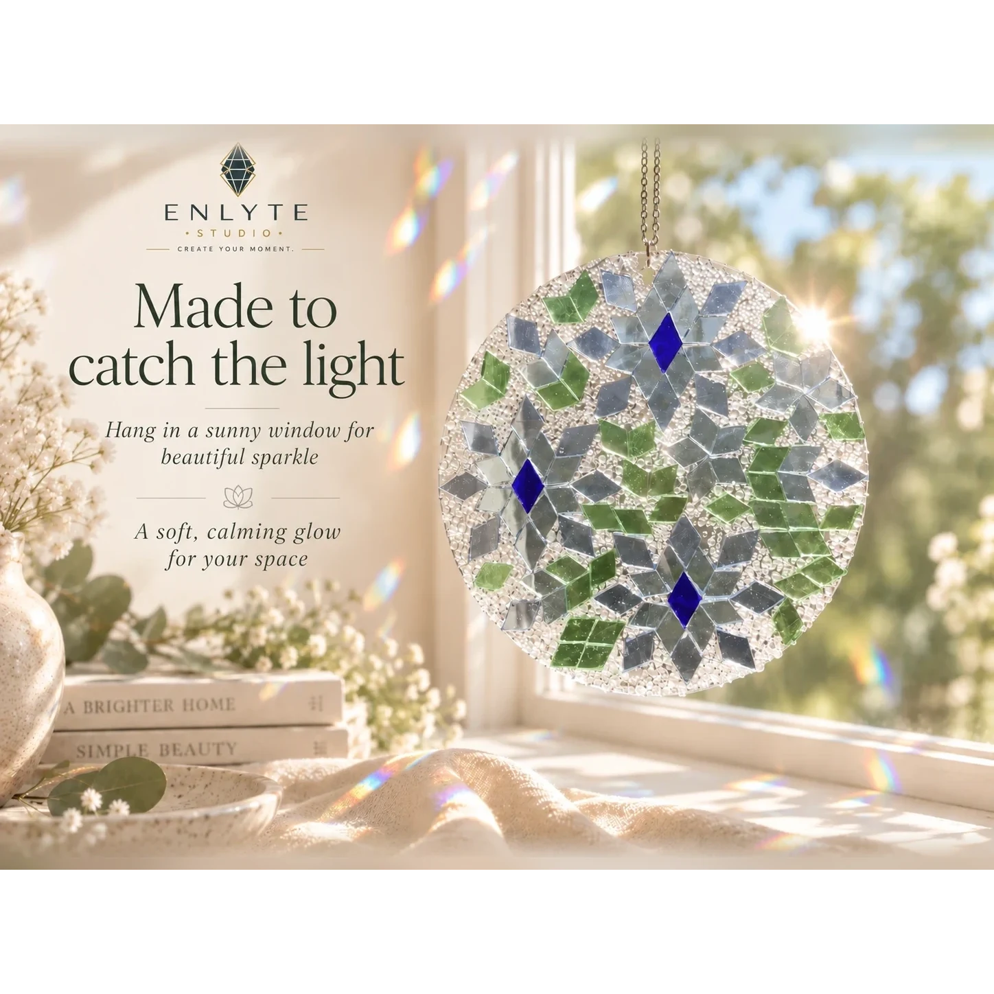 Forget Me Not handmade suncatcher made to catch the light