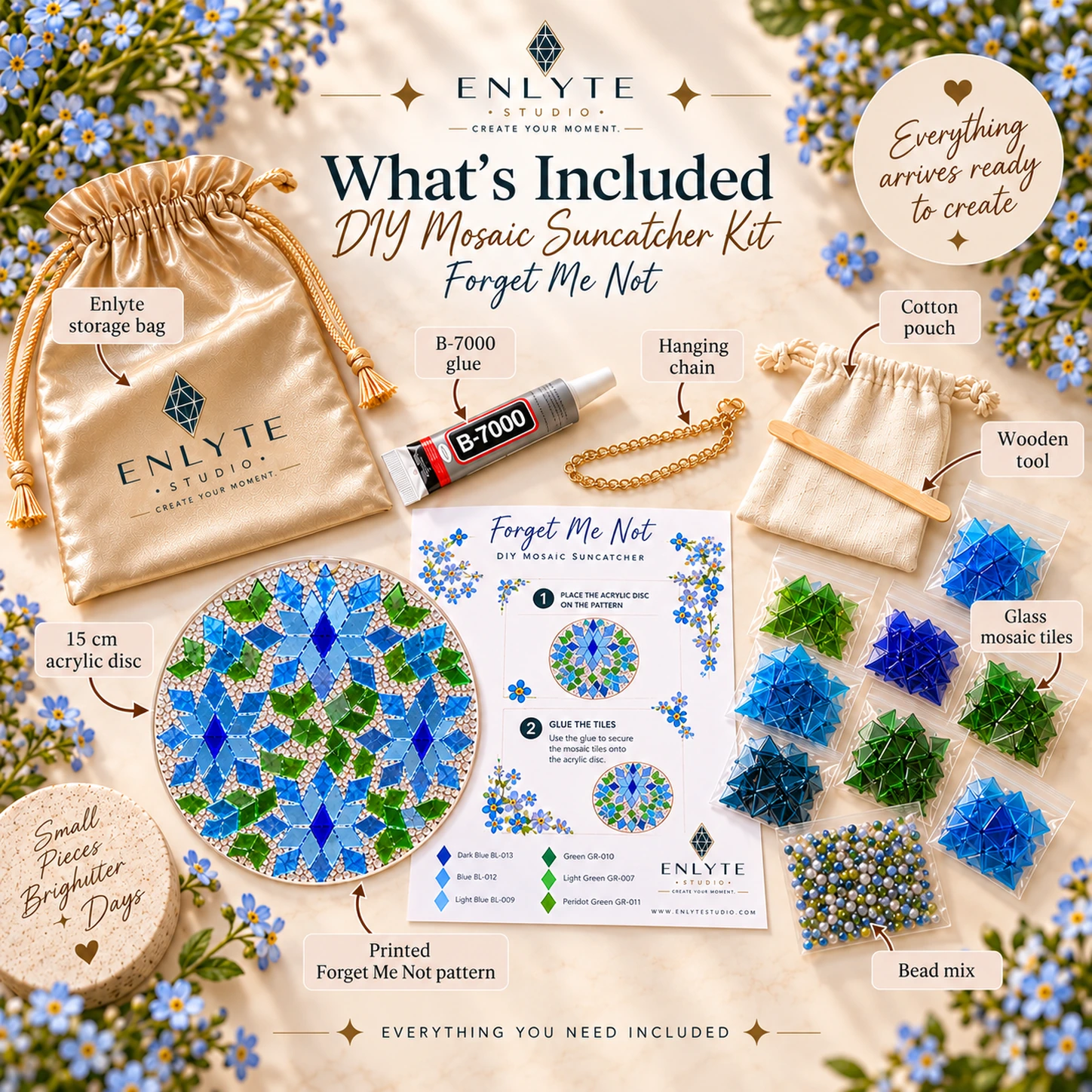 Forget Me Not DIY Mosaic Suncatcher Kit