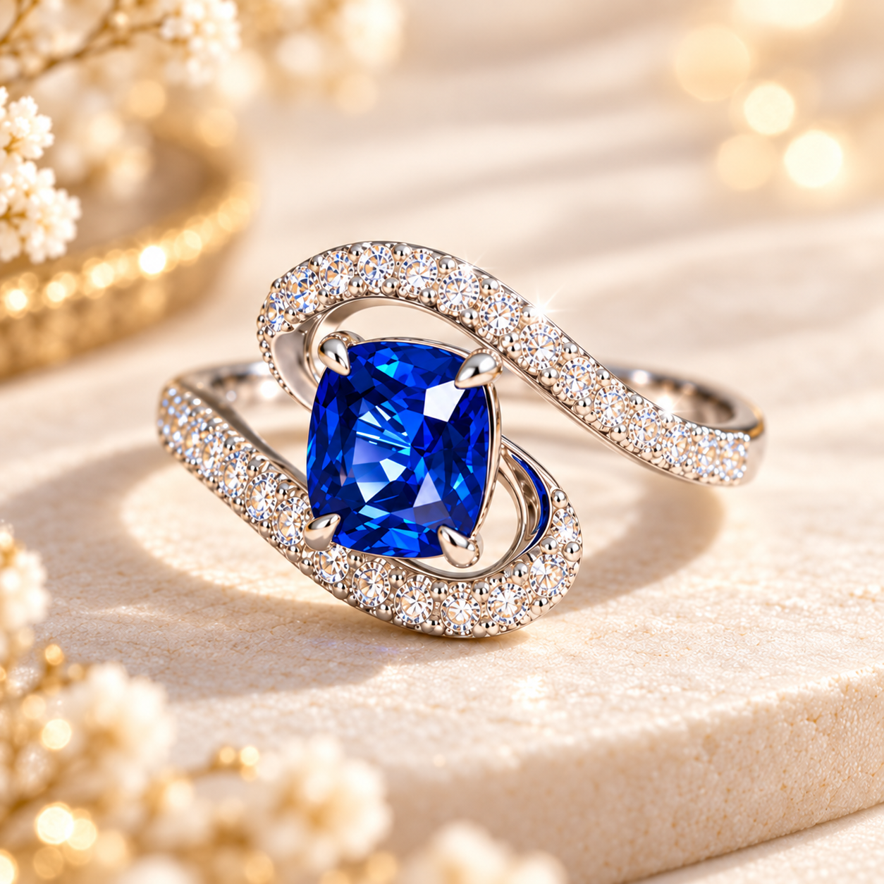 Royal Blue Swirl Ring