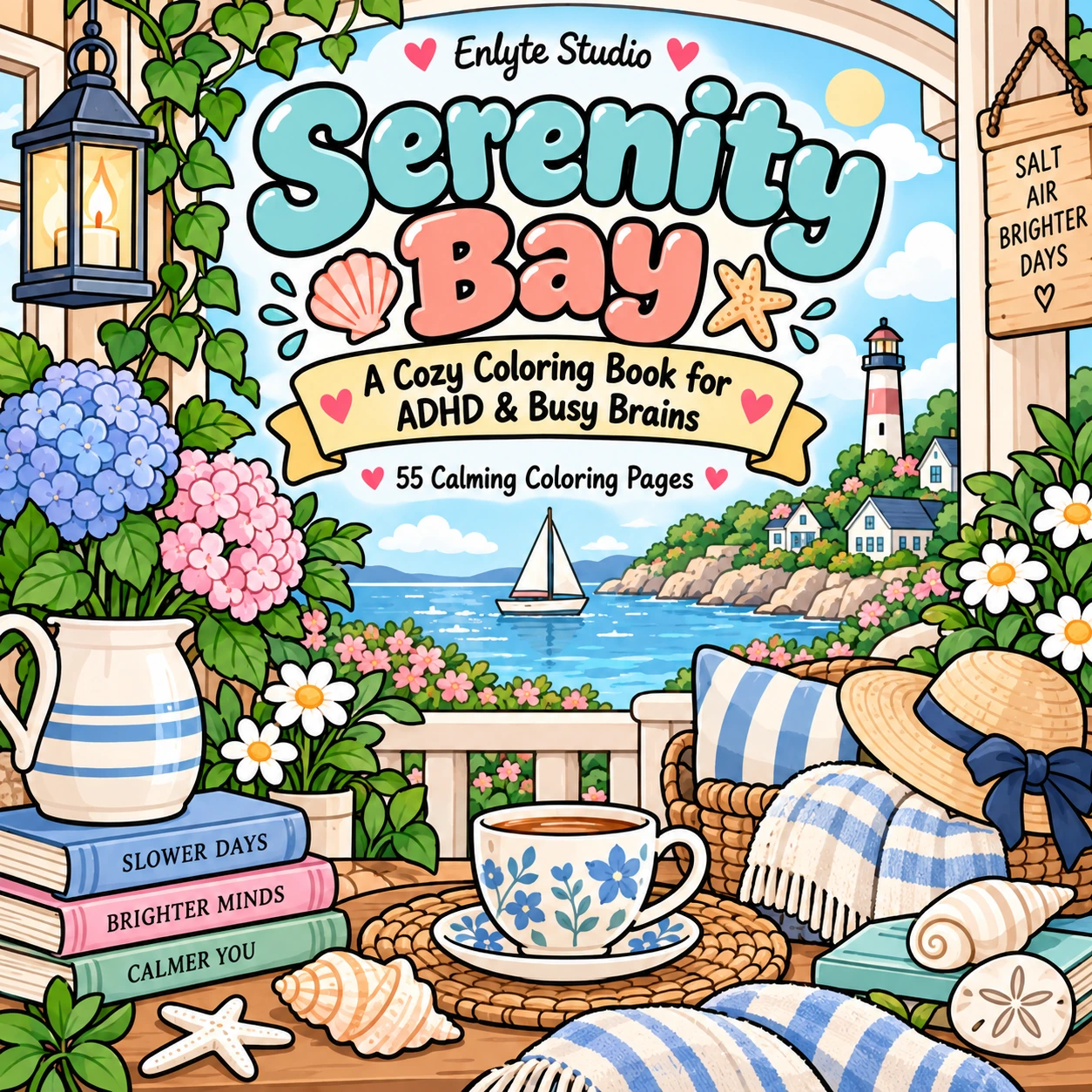 Serenity Bay cozy coloring book for ADHD and busy brains